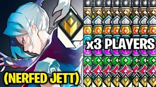 Radiant using Nerfed Jett VS 3 Of Every Rank, until he Loses