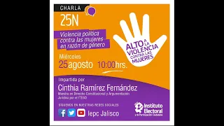 "Violencia política contra las mujeres en México y Jalisco" Charla virtual Dra. Cinthia Ramírez