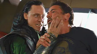 Avengers | Tony VS Loki Scenes - 4K