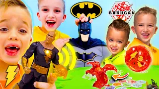 Vlad & Niki Battle Batman, Bakugan & Black Adam