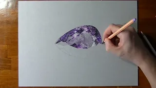 🔥How to draw Amethyst Gemstone / For Beginners / Step By Step