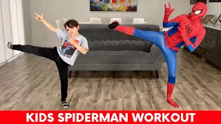 Kids Workout SPIDERMAN WORKOUT (age 3-10) Kids Spiderman Superhero Workout