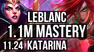 LEBLANC vs KATARINA (MID) | 8/1/5, 1.1M mastery, Dominating | BR Grandmaster | 11.24