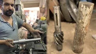 How Genius Machinist Are Making Helical Pinion Gear With Cast Iron Round Bar