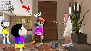 Shinchan ,Shizuka and Gian Found The Secret Secure Room Door Inside Franklin's House in GTA 5!