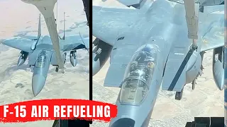 F-15 Pilot air refueling over Iraq, KC-10 tanker aircraft USAF #F15