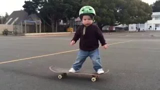 Wyatt - 21 Month Old Skateboarder!