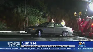Second person dead after car plunged into Sunrise canal