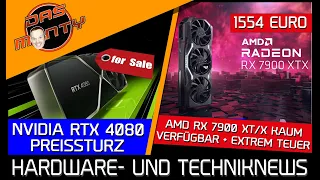 AMD RX 7900XT/X kaum verfügbar + extrem teuer | Nvidia RTX 4080 Preissturz | Ryzen 7000X3D Preise
