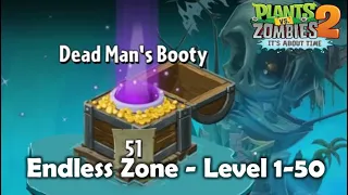 PvZ 2 "Endless Zone": Dead Man's Booty Level 1-50 (Without Lawn Mower)
