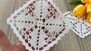 GORGEOUS and BEAUTIFUL Super Simple Crochet Lace Square Motif Pattern @crochetlovee