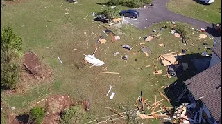 Drone video shows tornado damage in Coweta