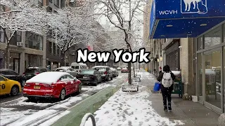 NYC Snow Walk 2024 Snowfall Walking Tour Manhattan New York City Relaxing Snow Ambience