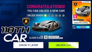 Asphalt 9 - Unlocked LAMBORGHINI TERZO MILLENNIO / Asphalt 9 FREE Car / My 118Th Car  🤩