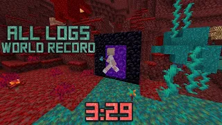 [WR] Minecraft 1.16 RSG All Logs Speedrun in 3:29