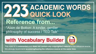 223 Academic Words Quick Look Ref from "A kinder, gentler philosophy of success | TED Talk"