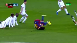 Sergio Ramos horror tackle on Messi