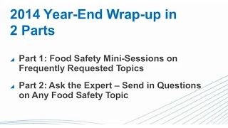 Ecolab Food Safety Webinar December 2014