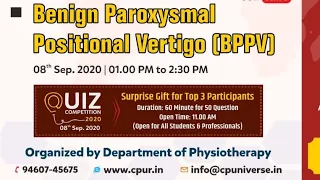 Webinar 2- Benign Paroxysmal Positional vertigo By Dr. Sunil Bhatt PT.