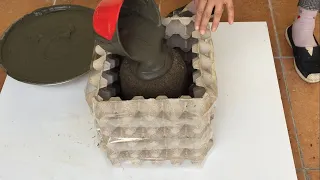 Unique With Plant Pots Made From Egg Trays / Craft Cement Ideas At Home