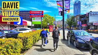 Vancouver Walk 🇨🇦 - Davie Village, English Bay Beach to Burrard(Narrated)