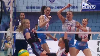 #CLVolleyW - Monster block for Nataliya GONCHAROVA as Dinamo MOSCOW take another win