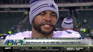 ESPN MNF Week 18 Cowboys vs. Eagles | Dak Prescott Interview | Post Game Show | NFL 2021