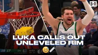 Luka Doncic Calls Out Unleveled Rim During Mavs-Sixers Game