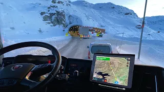 POV Driving Scania S540 - Hardangervidda Norway Road E134