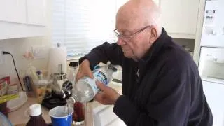 Roy Cohen demonstrates how to make an egg cream soda.