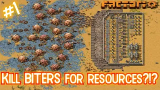 Can you beat Factorio WITHOUT ORE PATCHES??? // Part 1: Biters of Steel