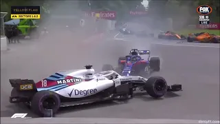 Lance Stroll and Brendon Hartley crash at first lap Canadian GP 2018