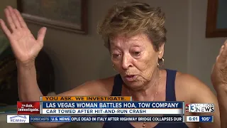 Las Vegas great-grandmother battles HOA, tow company after hit-and-run crash
