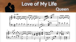 Love of my life - Piano Music Sheet -  Queen  by  SangHeart Play