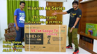 Hisense A6H 55" 4K Google TV Unboxing... Dolby Vision, ATMOS, ALLM & VRR 🔥