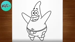 Como desenhar o PATRICK ESTRELA (Bob Esponja) passo a passo, fácil e rápido