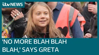 Glasgow protests and Greta Thunberg's 'no more blah blah blah' message to world leaders | ITV News