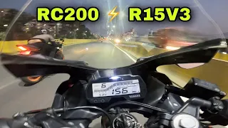 RC200 vs R15V3 vs MT15 | EXTREME Street Race 😍| Close Calls 🔥