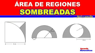 ÁREAS SOMBREADAS. 3 ejercicios realizados para aprender a calcular áreas sombreadas