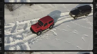 Встреча Jeep Wrangler Sahara & Mitsubishi Pajero русской зимой на русской дороге. Что было дальше?