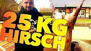 🔥🦌🍗 XXL 25 KG HIRSCH im HOLZBACKOFEN grillen Damwild --- Klaus grillt