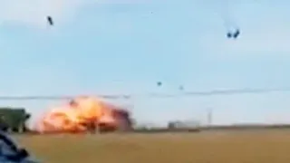 WW2 B-17 Bomber Texas Raiders Crash in Airshow Today