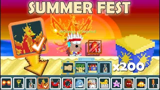 NEW PHOENIX SCARF + NEPTUNE'S TRIDENT | 200 SUMMER SURPRISE!! OMG!! | GrowTopia