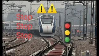 ⚠️Emergency brakes ⚠️ applied in Train-18 because of Red Signal 🚦 at Phagwara Junction 😱😱