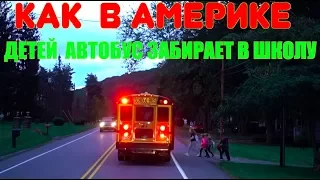 Как в Америке детей автобус забирает в школу. School bus.