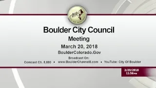 City of Boulder City Council Meeting 3-20-18