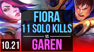 FIORA vs GAREN (TOP) | 11 solo kills, 72% winrate, Godlike | BR Master | v10.21