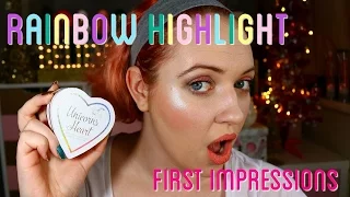 I Heart makeup Unicorns heart rainbow highlighter first impressions | IdleGirl