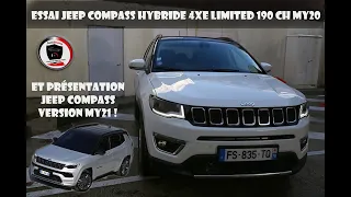 Essai Jeep Compass 4xe hybride Limited MY20 190 ch et présentation version MY21