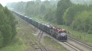 Тепловозы Ц36-7и-1501+1522 на ст. Тапа / GE C36-7i-1501+1522 at Tapa station